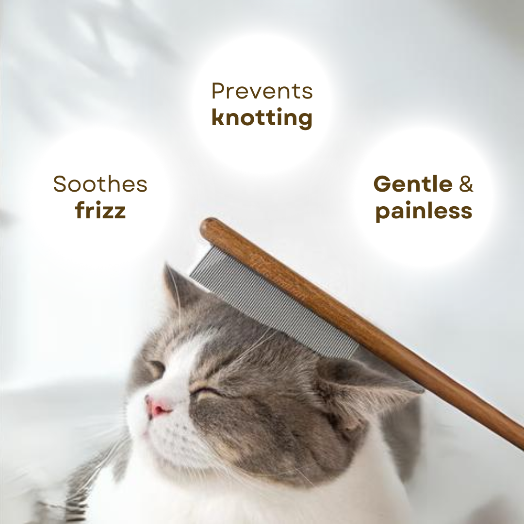 Wooden Cat Comb for Gentle Grooming