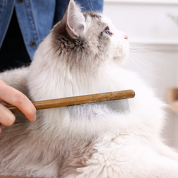 Wooden Cat Comb for Gentle Grooming